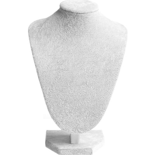 Mannequin Velvet Necklace Pendant Chain Jewelry Bust Neck Display Stand Holder