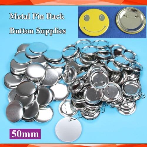 2" 50mm 100 Sets Pin Back Metal Button Supply Materials NEW Professional All Steel Badge Button Maker