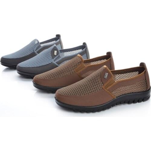 Mazefeng Slip-On New MenS Casual Shoes Men Summer Style Mesh Flats for Men Loafer Creepers Casual Shoes Comfortable Shoes 39-44