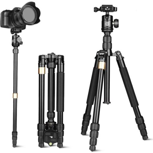 Moveski Q668S Professiona camera tripod monopod ball head for cellphone Aluminum Digital DSLR Video Camera tripod