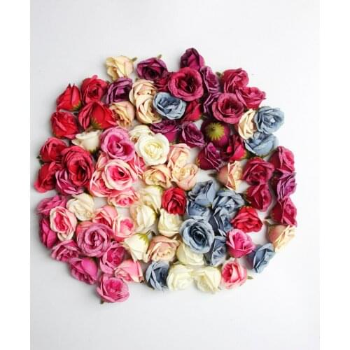New Hot Sale 10pcs Decorative Artificial Silk Rose Flower Head for Wedding Party Home Decor Photo Albums DIY Hats Clothes Favors