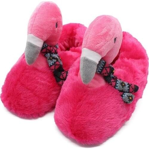 New Cartoon Anime Winter Slipper for Home Slippers Soft Plush Flamingos Women Girl Shoes Indoor ComfortableHouse Slipper XKD8043