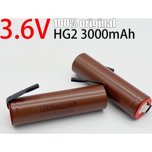 Mkepa new HG2 18650 3000mAh battery 18650hg2 3.6V discharge 20a, dedicated to Hg2 Battery + DIY nickel