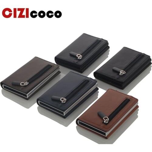 2019 New card holder Vintage PU Leather Coin Purses Magnetic Closing Smart Card case Casual Men wallet RFID Blocking Card Wallet