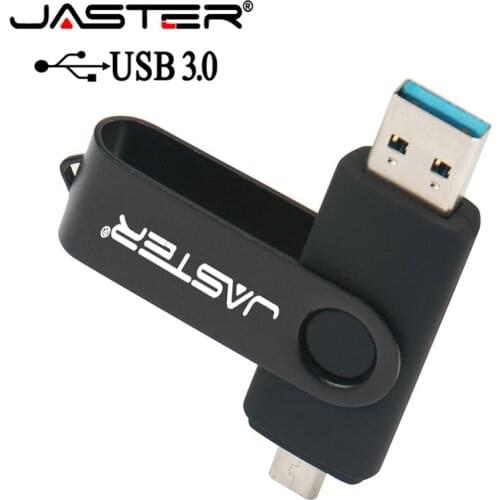 New JASTER Metal USB Flash Drive Usb 3.0 OTG Pen Drive 16GB Pendrive 2 in 1 Micro USB Stick 32GB 64GB Flash Disk