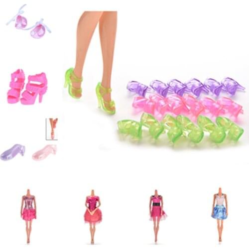 One Set Doll Dress Fashion Uniforms Cool Clothing High Heels Shoes For Barbie Doll Accessories Girl Gift Toys
