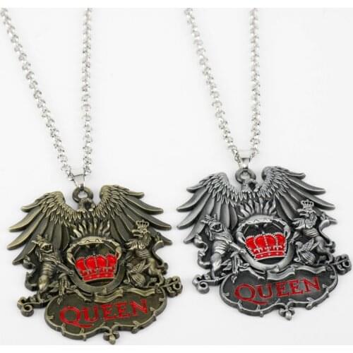 Rock Band Queen Freddie Mercury Necklace Music Band Pendant Fashion Link Chain Necklace Women Men Charm Keychain Gifts Jewelry
