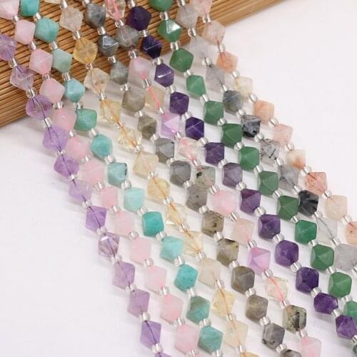 Natural Stone Semi-precious Stones Irregular Diamond Faceted Beaded Mixed Color DIY Bracelet Necklace Accessories Production
