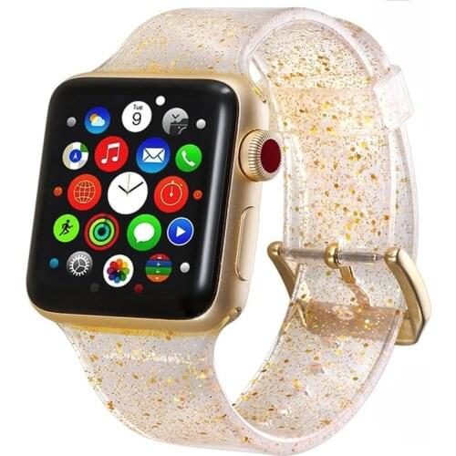 Glitter Strap for Apple Watch Band Apple Watch 4 3 5 iWatch Band 42mm 38mm 44mm 40mm Silicone Bracelet Watchband