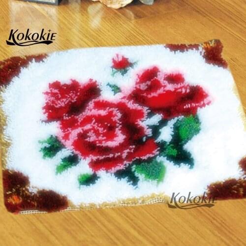 Diy tapijt latch hook rug canvas 3d printing vloerklee foamiran for needleworksets knooppakket crocheting tapis home floor mat