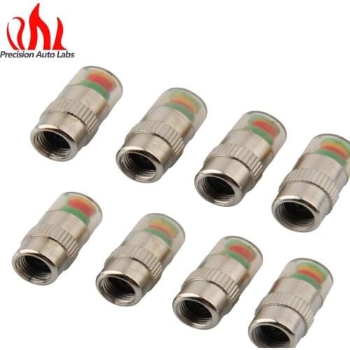 8 pcs 2.4 Bar Car Tyre Tire Air Pressure Monitoring System Warning Indicator Tire Valve Stem Caps for Auto Vehicle Truck