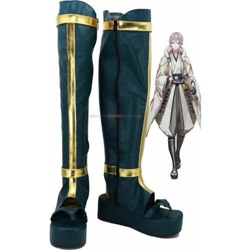 Tsurumaru Kuninaga Cosplay Shoes Touken Ranbu Online Tsurumaru Kuninaga Cosplay Long Boots Custom Made