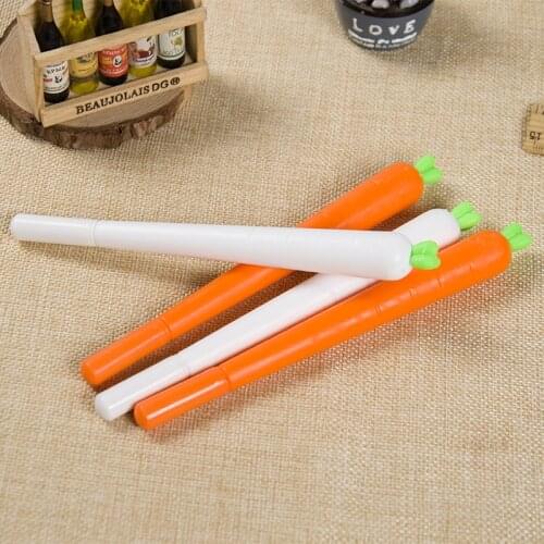 E26 creative cute lovely carrot cartoon pen 0.5mm black ink needle pen student stationery school supplies factory wholesale