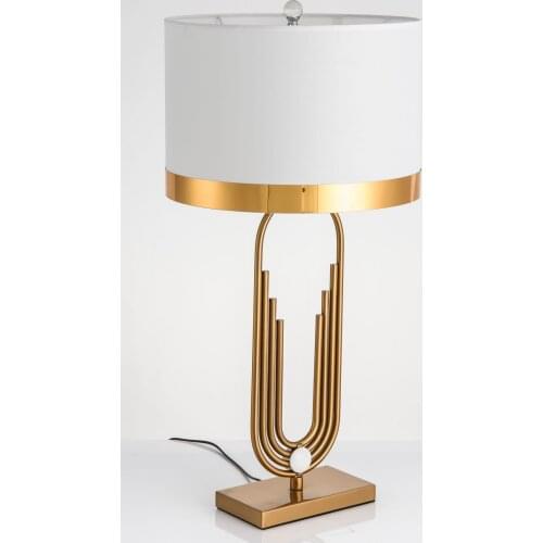 U-Shaped Table Lamp European-Style Iron Bedroom Bedside Lamp New Study Creative Hotel Room Table Lamp