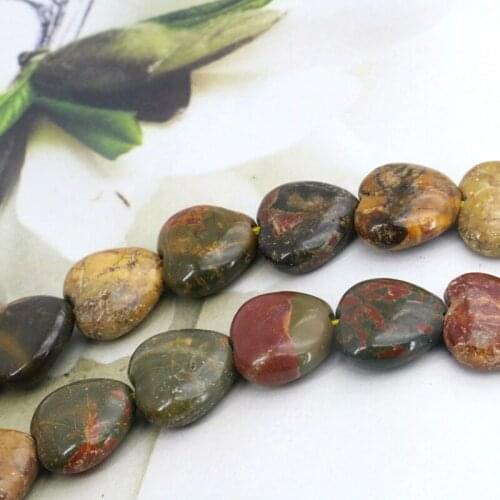 Heart shape multicolor picasso loose beads 14mm 15" DIY best selling stone romantic beads women jewelry