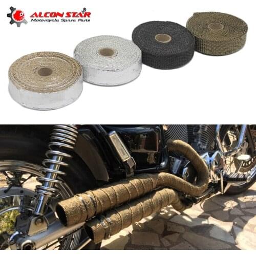 Alconstar- 5M Motorcycles Exhaust Front Pipe Anti-hot Wrap Heat Manifold Insulation Cloth Roll Header Wrap Resistant Downpipe