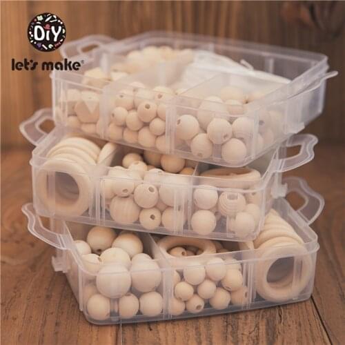 Baby Nursing Jewelry Combination Package Natural Geometry Bead Washable Wooden Beads Wood Ring Teether Jewelry Making 3 choose 1