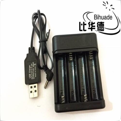 BIHUADE 4 slot USB charger 4.8V four section AA battery charging box AA battery charging remote control
