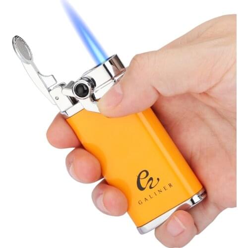 GALINER Cigar Torch Lighter W Punch Jet Flame Butane Lighters Smoking Accessories Gift Dropship