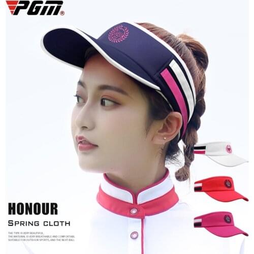 PGM Women Cotton Golf Hat Empty Top Light Comfortable Adjustable Sport Anti-UV Cap Leisure Sports Sun Hat