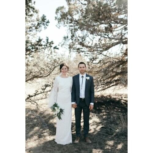 New designer Sexy Backless Boho Wedding Dresses Lace long sleeves Sheath Garden Beach Bohemian Bridal Wedding Gowns vintage