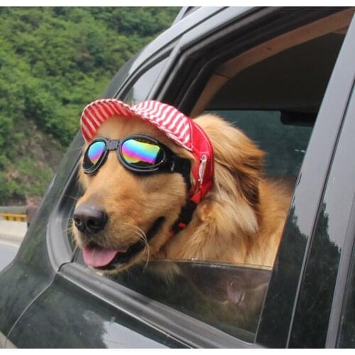 1Pc Cool Stripe Adjustable Pet Dog Caps Sun Tourism Hat Corduroy Material Baseball Cap Breathable Sunscreen Ornament