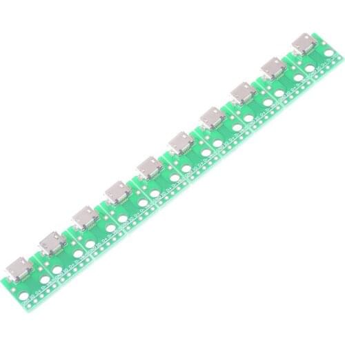 10PCS Mini Micro USB to DIP 2.54mm Adapter Connector Module Board Panel Female 5-Pin Pinboard Micro 2.54mm USB PCB Type Parts