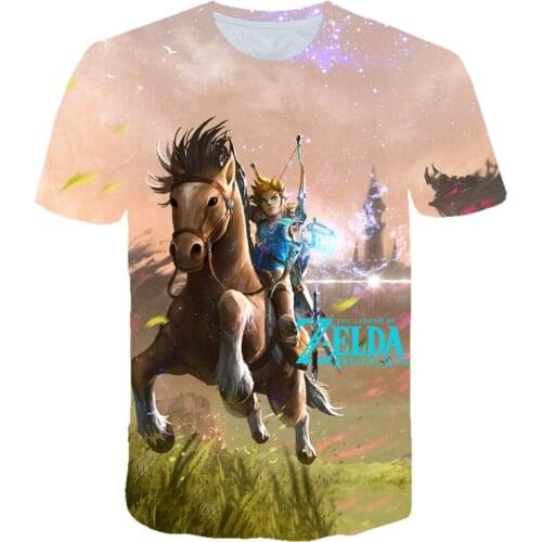 2021 Summer Kids Clothes T Shirt Breath of The Wild Link Champion Zelda Children boy girl T-shirt for men woemnShort-Sleeved Tee