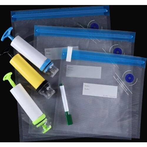 3pcs Silicone Food Bag Reusable Fresh-keeping Bag Vegetable Leak-proof Bag Food Grade Grain Air Vacuum Compression Ziplock Bag