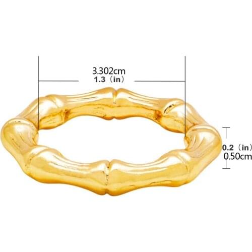 C5AD 6 Pcs Bamboo Joint Round Metal Napkin Rings Set Handmade Metal Serviette Buckle Holder for Dining Table Wedding Holiday