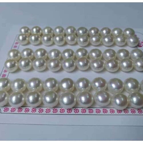 AAAAAA Best 9mm half drilled button freshwater pearl 60pcs/lots 1 CARD