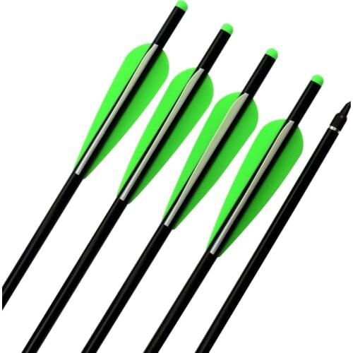 12X 16 inch Crossbow Bolts Aluminum Hunting Arrows Moon Nock Changeable Points
