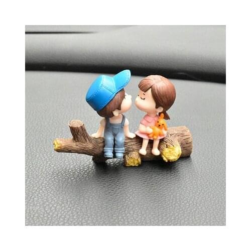BAIUFOR Cute Girl, Couple Figures, Tree stump, Resin Branches Miniatures DIY Moss Landscape Decor, Car, Desk Accessories
