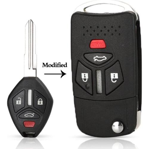Jingyuqin Modify Remote Car Key Refit Case Shell For Mitsubishi Galant Eclipse Endeavor Outlander 4 Buttons Right Blade