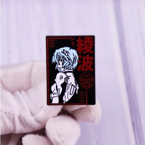 Black Evangelion Rei Ayanami Enamel Pin EVA-0 Unit 00 Pilot Brooch Anime Girl Badge fashion Jewelry decor