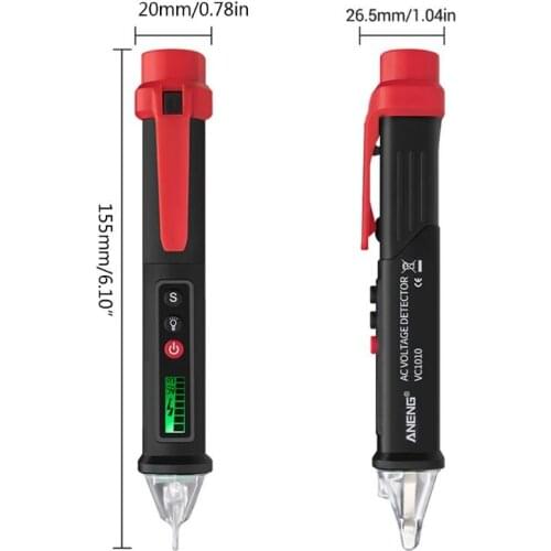 Digital Voltage Detector 12-1000V AC/DC Non-Contact Electric Test Pencil VC1010
