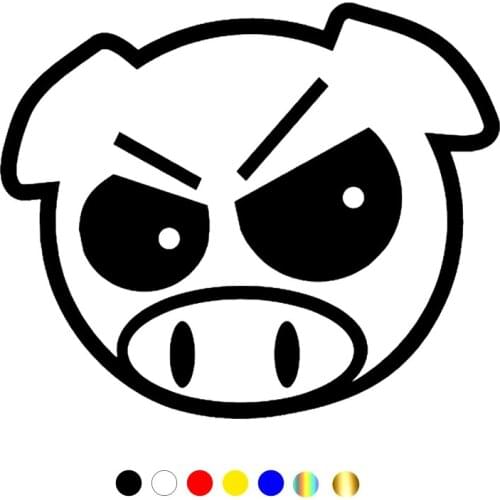 CS-10562# Vinyl Decal PIG JDM Angry Outline Car Sticker Waterproof Auto Decors on Truck Bumper Rear Window