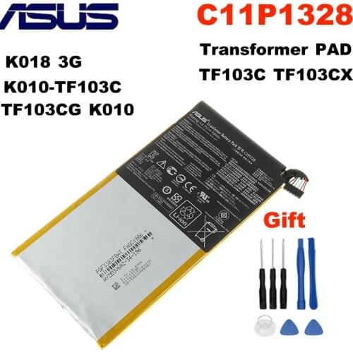 For ASUS Transformer PAD TF103C TF103CX TF103CG K010 K018 With Original ASUS C11P1328 Battery 4980mAh + Free Tools