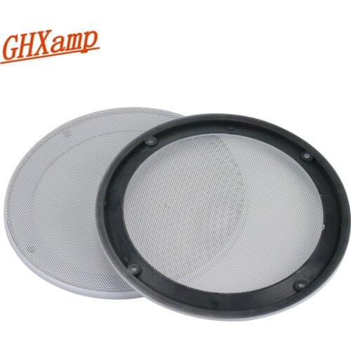 GHXAMP 2PCS 6.5 inch White Car Speaker Grill Mesh Enclosure Net Protective Cover Subwoofer DIY speaker ABS