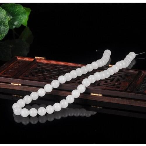 Hot-selling natural chalcedony ball necklace fashion boutique jewelry hand-made jewelry Beaded Necklace