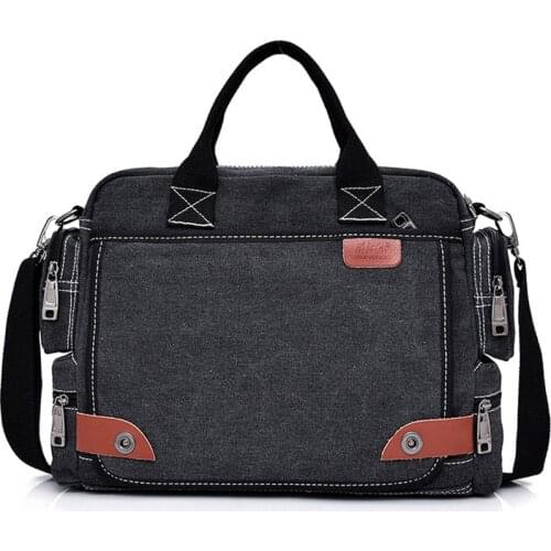 Mens Briefcase Bag handbags Canvas Business Handbags Retro large Quality Multifunction Vintage shoulder Bag Brand Business Men