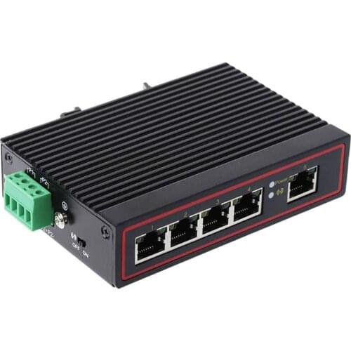 HOT-5-Port RJ45 10/100M Ethernet Desktop Switch Hubs Network Laptop DIN Rail Type