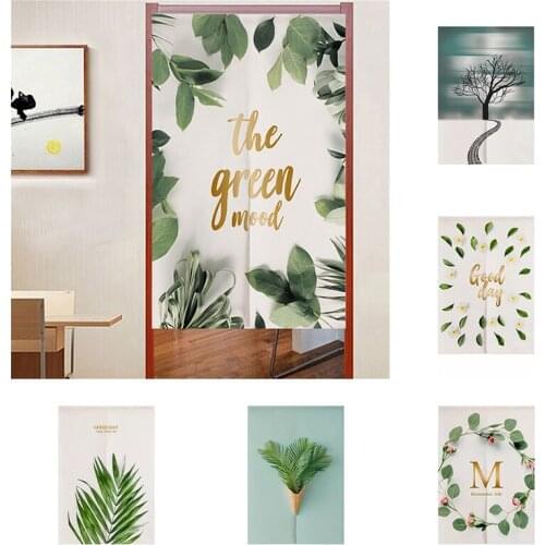 Cotton Linen Fabric Door Curtain Bedroom Kitchen Half Panel Curain Geomantic Hanging Curtain Home Decoration