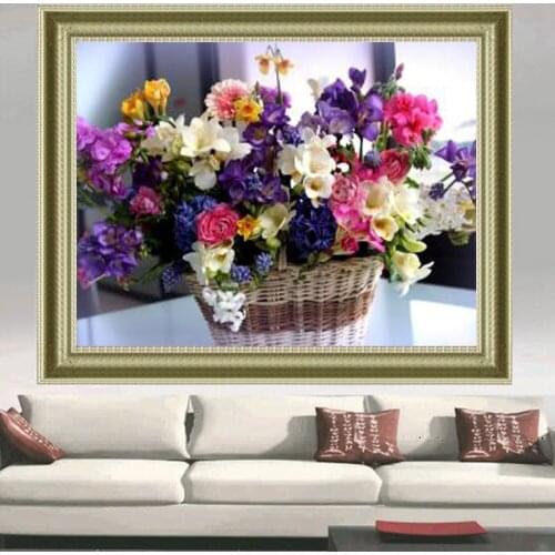 Diy 5d diamond painting Flower Basket diamond embroidery Love for All Seasons square diamond mosaic icons full embroidery