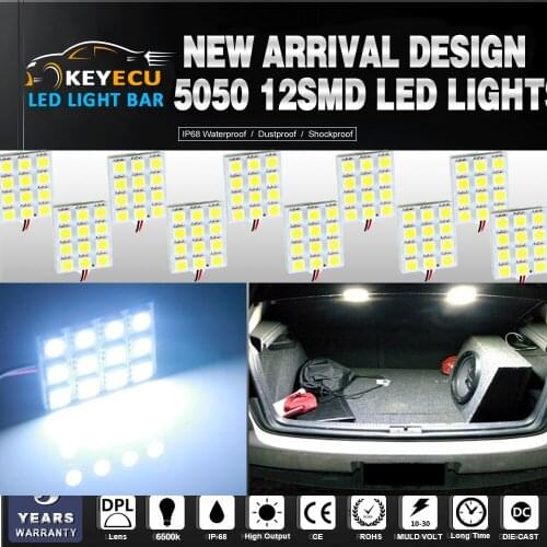 KEYECU EverBright 20-Pack Super White 240lums 3th Generation Energy-saving 5050 12-SMD USE FOR dome lights, tail box lights, ECT