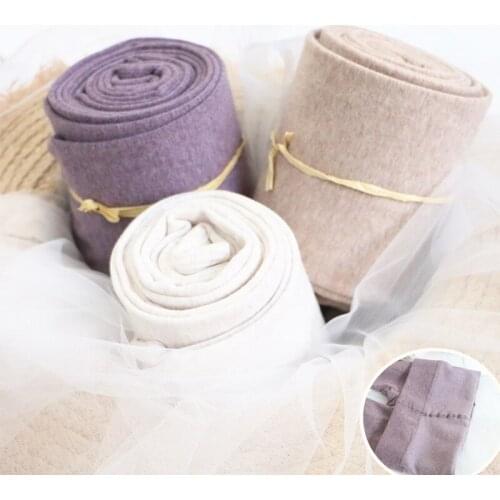 Winter Autumn 800D Little Fleece Warm Tights Elastic High Waist Full Foot Tights Female Candy Color Pantyhose for Girls