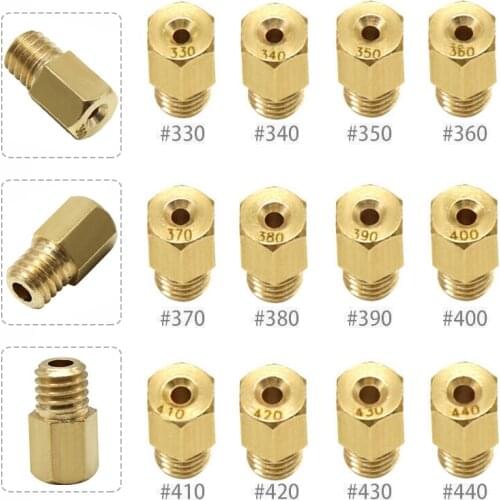 12pcs Metal Motorcycle Scooter Carburetor Main Jets Kit For Mikuni VM TM TMX #330-#440 Parts Accessories