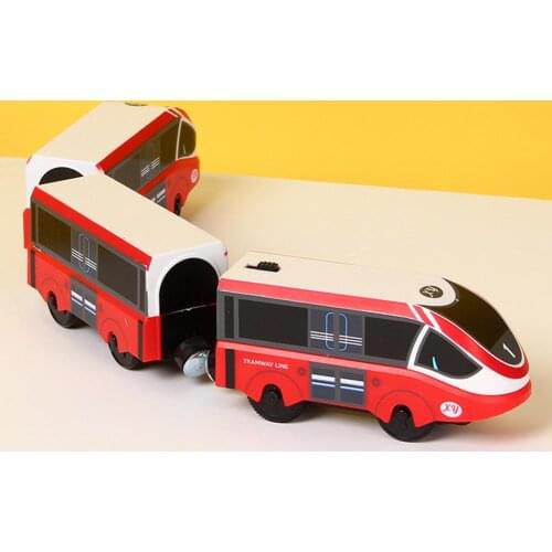 Electric Train Toy Magnetic Train Toy Miniature Train Toy Compatible with Almost All Wooden Tracks