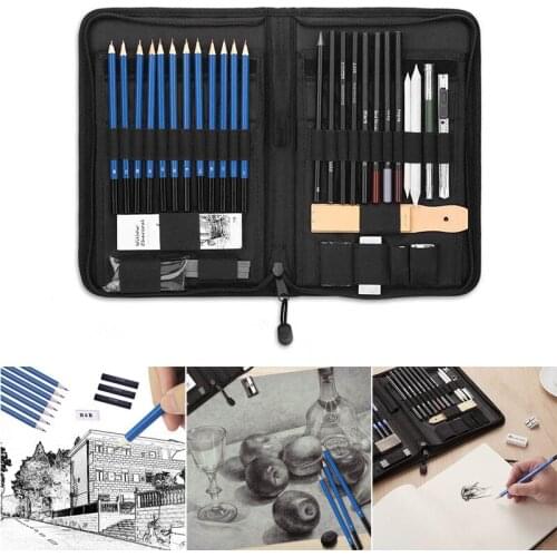 40pcs Set Sketching Pencils Drawing Sketch Kit Graphite For Artist Engineering Design UY8