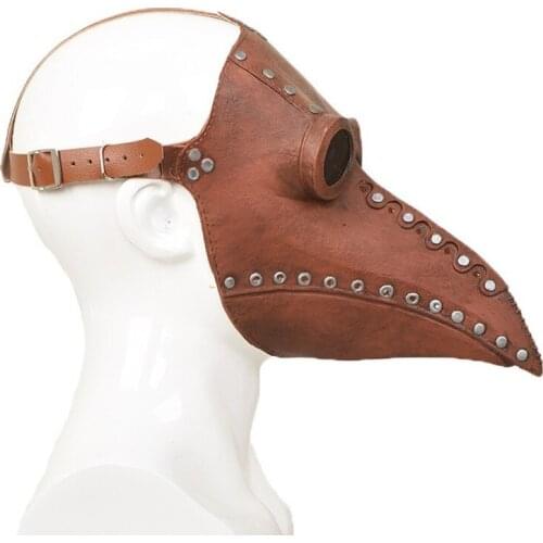 New Funny Medieval Steampunk Plague Doctor Bird Mask Latex Punk Cosplay Masks Beak Adult Halloween Event Cosplay Props 07